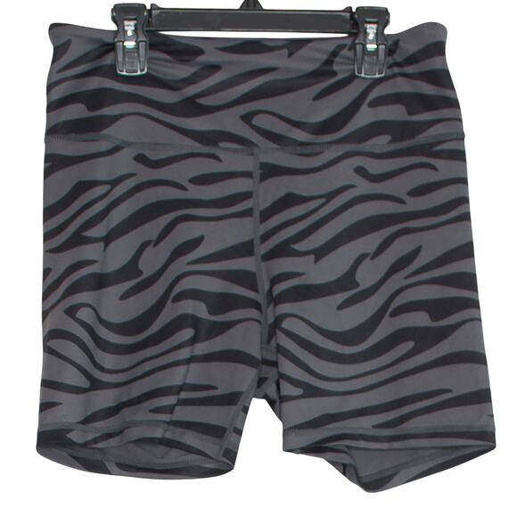 NEW Zyia Active Shorts Zebra Athleisure Lounge Casual Pull On Gray Size Large - Picture 1 of 4